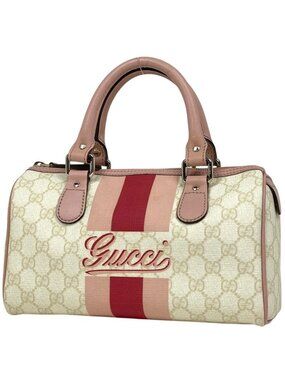 Gucci GG Pattern Handbag Pink White